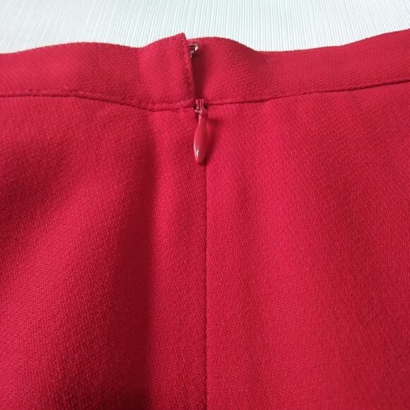 Vintage Casual Corner Bright Red Classic Above Knee Length Pure Wool Mark Skirt - Picture 13 of 15